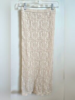 Freshman Cream Crochet Maxi Skirt